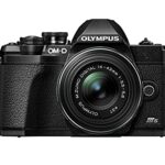 Olympus OM-D E-M10 Mark III S System Camera Kit, 16 MP Sensor, 5-axis in body image stabilisation, tilt HD LCD, 4K, Wi-Fi, electronic viewfinder,