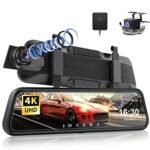 4K Mirror Dash Cam, ThiEYE 10" Full Touch Screen Front and Rear Dash Camera for Cars, Dual Lens Rear View Mirror Camera with Night Vision, 170° A