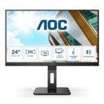 AOC 24P2QM -24 Inch FHD Monitor, VA, 75Hz, 4ms, height Adjust, USB Hub, Speakers, Adaptive Sync,low blue mode, Flicker free, Vesa 100x100 (1920 x