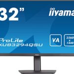 iiyama XUB3294QSU-B1 32 Inch VA LCD, 4ms, 2560 x 1440, 1x HDMI,1 x DisplayPort, 2 x USB, 2 x 2W Speakers, 150 mm HA Stand
