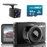 Dash Cam Front and Rear Camera FHD 1080P with Night Vision SD Card Included, 3 Inch IPS Screen Dash Cam for Car, 170° Wide Angle Dashboard Camera