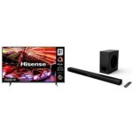 Hisense 50E7HQTUK QLED Gaming Series 50-inch 4K UHD Dolby Vision HDR Smart TV with YouTube, Netflix,Disneyu HS218 2.1ch Sound Bar with Wireless S