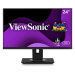 ViewSonic VG2456 24-inch 1080p HD Docking Monitor featuring USB Type-C, Ethernet, Dual Integrated Speakers, Ergonomics, 3x USB-A, DisplayPort and