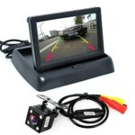 ePathChina 1 set Foldable High-resolution 4.3" TFT LCD Mini Car Monitor with Rear View Backup Camera for Vehicle Reversing Parking System