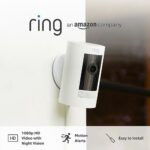 Ring Outdoor Camera Plug-In (Stick Up Cam) | HD outdoor Security Camera with 1080p video, Two-Way Talk, Wifi, Works with Alexa | alternative to C
