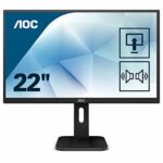 AOC 22P1D - 22 Inch FHD Monitor, 60Hz, 2ms, TN, USB HUB, Speakers, FlickerFree, LowBlue light (1920x1080 @ 60Hz, 250cd/m², HDMI/VGA/DVI)