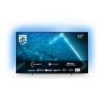 PHILIPS 55OLED707/12 4K OLED Smart TV, Ambilight, UHD and HDR10+, 120 Hz, Dolby Vision and Dolby Atmos, Multi-room DTS Play-Fi, Google Assistant
