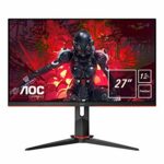 AOC Gaming 27G2U5 - 27 Inch FHD Monitor, 75Hz, 1ms, IPS, AMD FreeSync, Height Adjust, Speakers, USB Hub, Low Input Lag (1920x1080 @ 75Hz 250cd/m²