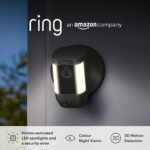 Ring Spotlight Cam Pro Wired by Amazon | Outdoor Security Camera 1080p HDR Video, 3D Motion Detection, Bird's-Eye View, LED Spotlights, alternati