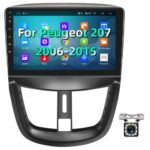 Podofo Android Car Radio GPS for Peugeot 207 2006-2015, 9" Touchscreen Wifi Bluetooth FM RDS Radio Mirror Link USB Car Navigation Video Stereo Pl
