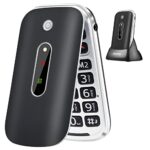 TOKVIA Flip Phone for Seniors with Large Buttons | GSM Mobile phone for the Elderly with SOS Button, Large 2.4 Inch Screen | Charging dock, UK ch