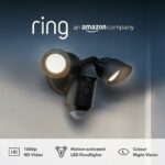 Ring Floodlight Cam Wired Plus by Amazon | Outdoor Security Camera 1080p HD Video, LED Floodlights, Siren, Wifi, Hardwired | alternative to CCTV