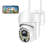 Outdoor Security Camera with Color Night Vision, PTZ Camera Outdoor, 1080P Home 2.4G Wireless Wifi IP Wired CCTV Camera, Pan Tilt, Auto Tracking,