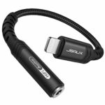 JSAUX iPhone Headphone Jack Adapter,【Apple MFi Certified】 Lightning to 3.5mm Female AUX Dongle TRRS Earphone Audio Mic Cable Compatible with iPho