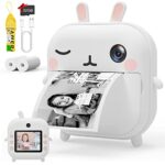 Selvim Instant Print Camera for Kids, 2.4 Inch Screen Kids Digital Selfie Camera with No Ink, 1080HD Video Camera Camorder with 32GB TF Card, Tod