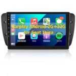 Podofo Carplay Car Radio for Seat Ibiza MK4 2009-2013,2G+32G Android HiFi,9" Touchscreen Android Auto GPS Wifi Bluetooth FM RDS Radio USB Auto-St