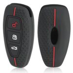 Aimfact Car Key Cover Remote Keys Soft TPU Silicone Protector Case Holder Compatible with Ford Focus Kuga accessories Soft Car Key Shell 3 Button