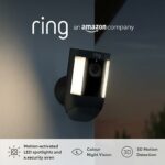 Ring Spotlight Cam Pro Battery by Amazon | Outdoor Security Camera 1080p HDR Video, 3D Motion Detection, Bird's-Eye View, LED Spotlights, alterna