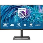 Philips 288E2UAE - 28 Inch 4K UHD Monitor, 60Hz, 4ms, IPS, Speakers, Height Adjust, USB Hub (3840 x 2160, 300 cd/m², HDMI / DP / USB 3.2)