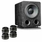 SVS PB-1000 Pro Ported 12-Inch Subwoofer Bundle SoundPath Subwoofer Isolation System (4-Pack) - Black Ash
