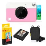 KODAK Printomatic Instant Camera (Pink) Deluxe Bundle + Zink Paper (20 Sheets) Case - Photo Album