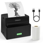 Ofeace Mini Printer, Portable Thermal Printer, 200DPI Inkless Photo Printer, Wireless Bluetooth Printer Compatible with Android iOS for Retro-Sty