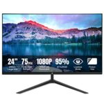 Maxesla 24 Inch Monitor 75Hz Full HD (1920 x 1080), Gaming Computer Monitors UltraSlim Bezels, Wall Mountable PC Monitors 1080p HDMI VGA, PC Moni