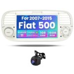 Hikity Android 11 Car Stereo for Fiat 500 2007-2015 with CarPlay Android Auto 7" touch Screen Car Radio with Sat Nav WiFi BT USB SWC RCA FM RDS R
