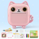 Kids Instant Print Camera, 48MP 1080P HD Video Toddler Camera, 2.4‘’ Dual Lens 1200mAh Rechargeable Instant Camera with 32GB TF Card, 3 Printing
