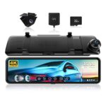 REDTIGER Mirror Dash Cam Rear View Camera 11''Full UHD 4K Front and 1080P Rear Backup Dual Cameras for Cars,GPS,Night Vision,Smart Reverse Parkin