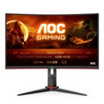 AOC Gaming C27G2ZU - 27 Inch FHD Curved Monitor,240Hz, 0.5ms, VA, AMD FreeSync Premium, Height Adjust, USB Hub, Speakers (1920x1080 @240Hz, 300cd