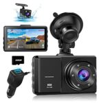 Dash Cam Front and Rear, SPADE Dual Dash Camera 1080P with 32G SD Card, Waterproof Backup Camera, DVR Car Dashboard Camera 1296P with Night Visio