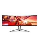 AOC AGON AG493QCX - 49 Inch Dual FHD Curved Gaming Monitor, 144Hz, VA, 4ms GTG, Height Adjust, USB Hub, FreeSync Premium, Speakers (3840x1080 @ 1