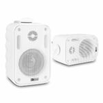 Power Dynamics White Wall Speakers Weatherproof Outdoor Garden Background Music 100V (Pair) 3 Inch