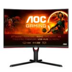 AOC Gaming C27G3U - 27 inch FHD Curved Monitor, 1ms, VA, Gsync, Freesync, USB Hub, Speakers , Height adjust (1920x1080 @ 165Hz, 250 cd/m², DP 1.2