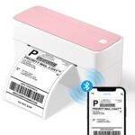 Omezizy Bluetooth Shipping Label Printer, Pink Thermal Label Printer 4x6, Wireless Label Printer - Compatible with Royal Mail, eBay, Esty, Shopif