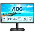 AOC 24B2XH - 24 Inch FHD Monitor,75Hz, IPS, 7ms, lowBlue Mode, Framnless Design, Vesa 100 x 100 (1920 x 1080 @ 75Hz, HDMI/VGA)