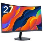 KOORUI 27-Inch Curved Computer Monitor- Full HD 1080P 75Hz Gaming Monitor 1800R LED Monitor HDMI VGA, Tilt Adjustment, Eye Care, Black 27N5C
