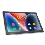 SALUTUYA 10.1 Inch Portable Tablet, 6GB RAM 128GB ROM Built in Microphone 4G Network 2.4G 5G WIFI HD Tablet UK Plug 100‑240V for Work (Grey)
