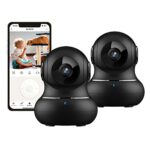 litokam Little elf Camera 2 Pack, Pet Camera with 360° Motion Tracking, 1080P Security Camera Indoor with IR Night Vision, 2-Way Audio, WiFi Came