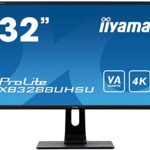 iiyama XB3288UHSU-B1 32 Inch VA LCD (NTSC 95 Percent), 3ms, 4K UHD 3840x2160, FreeSync, 2x HDMI,1 x DisplayPort, 3 x USB, 2 x 3W Speakers, HA Sta