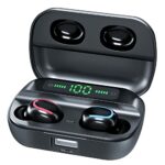 GOSCIEN Wireless Earbuds, Headphones Wireless Immersive Bass Sound Bluetooth 5.1 Headphones with Noise Cancellation Mic, IPX7 Waterproof Bluetoot