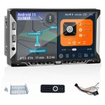 CAMECHO Android 11 Double Din 7 Inch Touchscreen Bluetooth Car Stereo with Sat Nav/FM/RDS Radio/6 USB Interfaces/AUX-IN/ISO Cable/Frame, Support