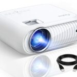 Projector, Home Theatre projector 1080P Full HD Supported, Upgraded 8500 Lux Video Mini Projector Compatible with iOS/Android/Tablet/PC/TV Stick/