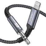 JSAUX Aux Lightning Cable, 1.8M [MFi Certified] Aux Lead for iPhone Car Lightning to 3.5mm Jack for Home Stereo/Speaker Compatible with iPhone 14