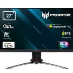 Acer Predator XB273GX 27 Inch Full HD Gaming Monitor (IPS Panel, G-Sync Compatible, 240 Hz, 1 ms, HDR 400, DP, HDMI, Height-adjustable, Black)