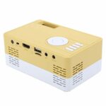 01 02 015 Projector, Home Theater Portable Projector Media Player for Game Entertainment for Outdoor Entertainment(White yellow, Transl)