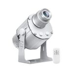 High Power HD LED GOBO Projectors, Customized Advertising Logo Spot Lighting Outdoor IP67 Waterproof Projection Lamps (Silver,80W)