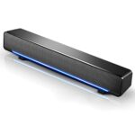 Etlephe PC SoundBar, PC Speakers, Soundbar, Gaming Speaker with Cool LED Lights, USB Powered, 3.5mm Jack, for Laptop, Computer, Mobile, Tablet, T