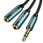VIOY Headphone Splitter, Double 3.5mm Headphone Jack Audio Splitter Cable Male to Female Dual Earphone Splitter 2 way Headphone Extention for sma